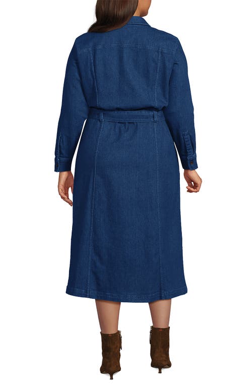 LANDS' END LANDS' END SOFT DENIM MIDI SHIRT DRESS 