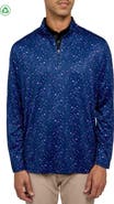 CONSTRUCT Regular Fit Paint Splatter Print Recycled Performance Quarter Zip