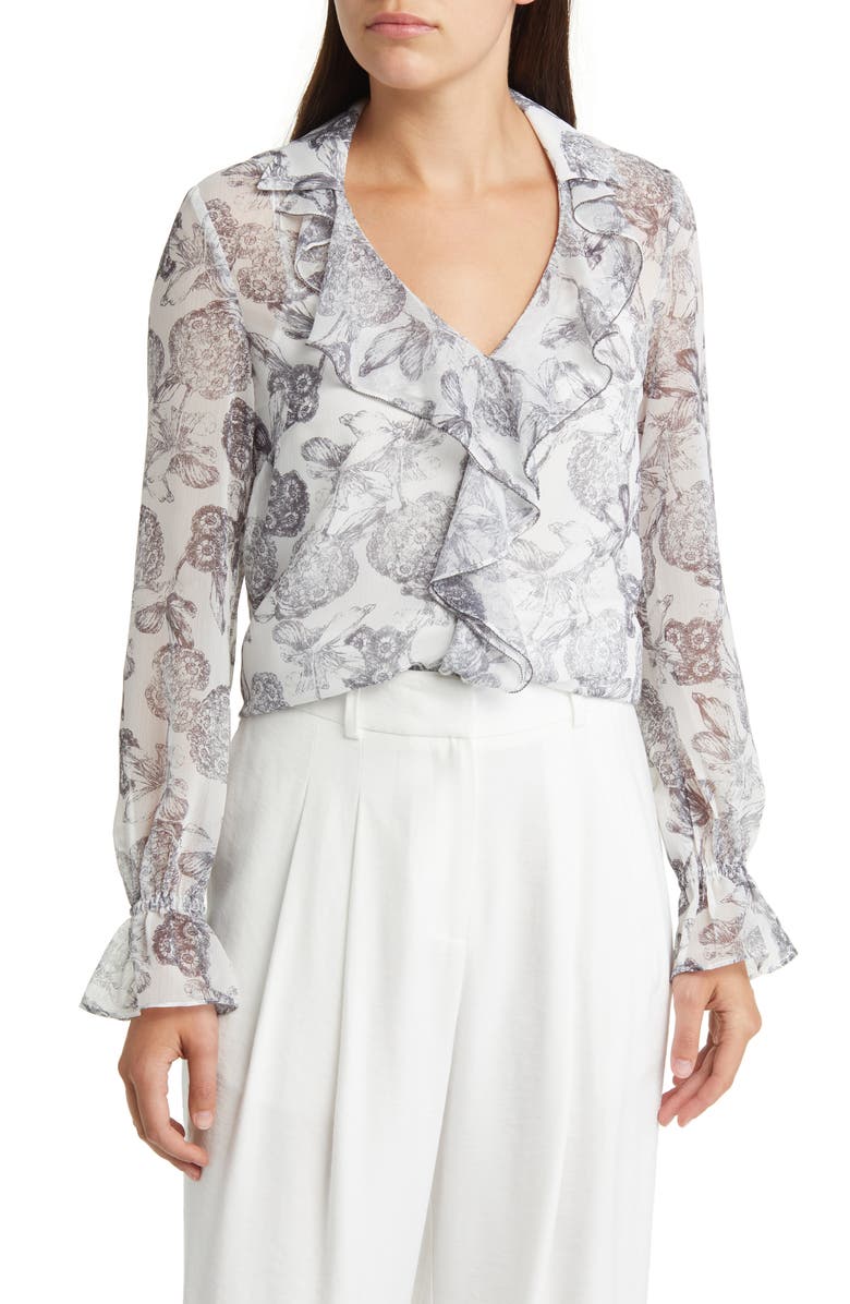 Ted Baker London Anniye Ruffle Blouse, Main, color, White