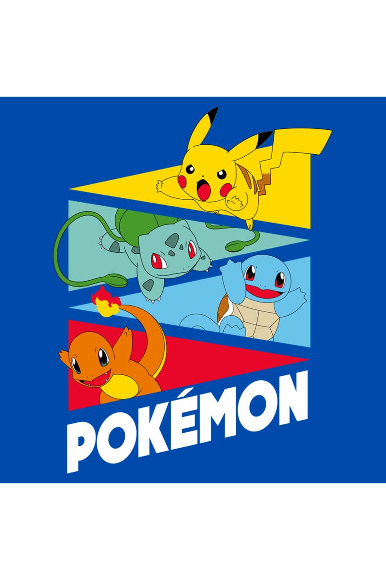 Boy's Pokemon Colorful Starters Banners  Graphic T-Shirt, Alternate, color, Royal Blue