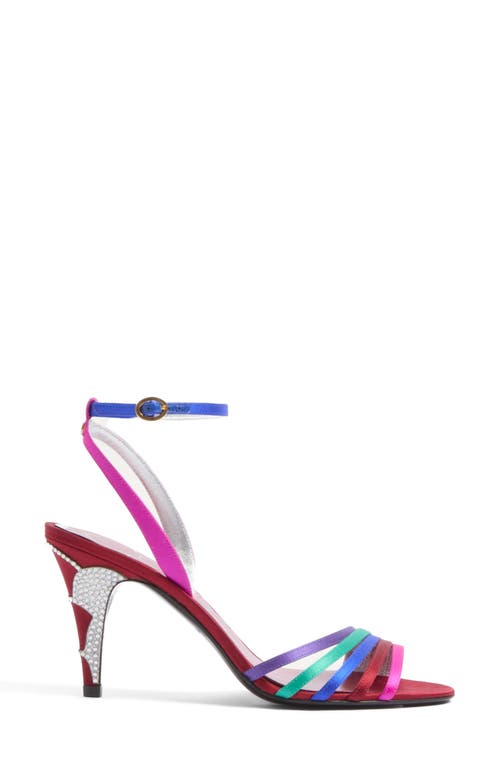 Shop Valentino Garavani Ladycrush Ankle Strap Sandal In Multicolor/silver Shade