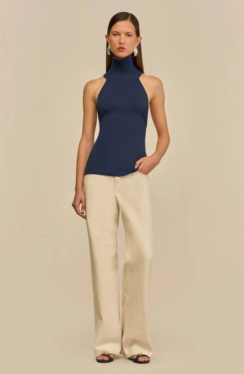 Cult Gaia Wake Sleeveless Turtleneck Sweater, Alternate, color, Deep Lake