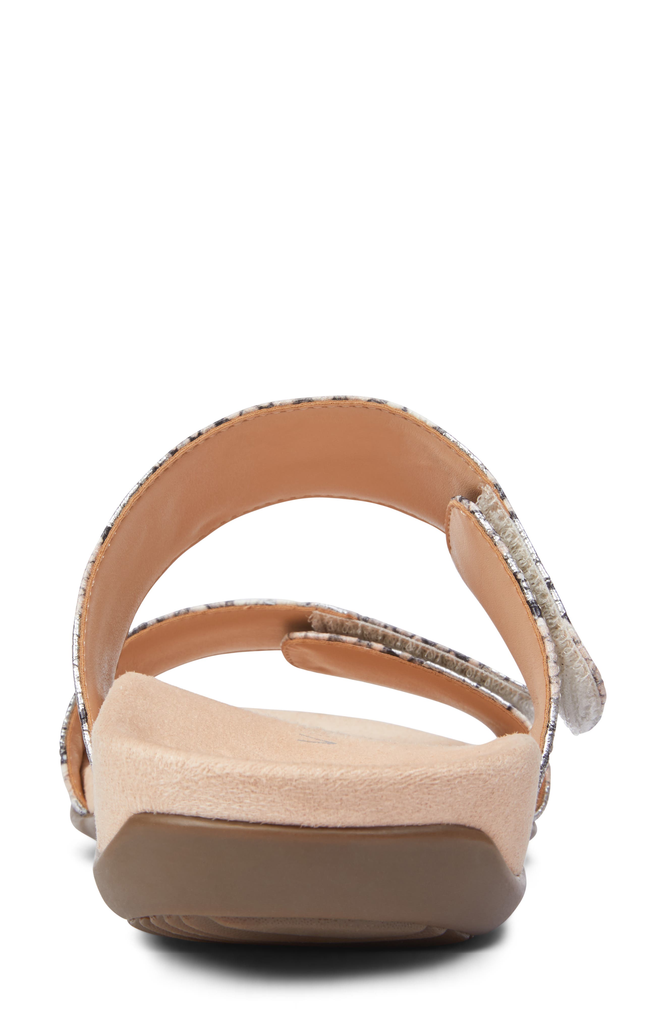 Randi Slide Sandal, Alternate, color, SILVER LEATHER