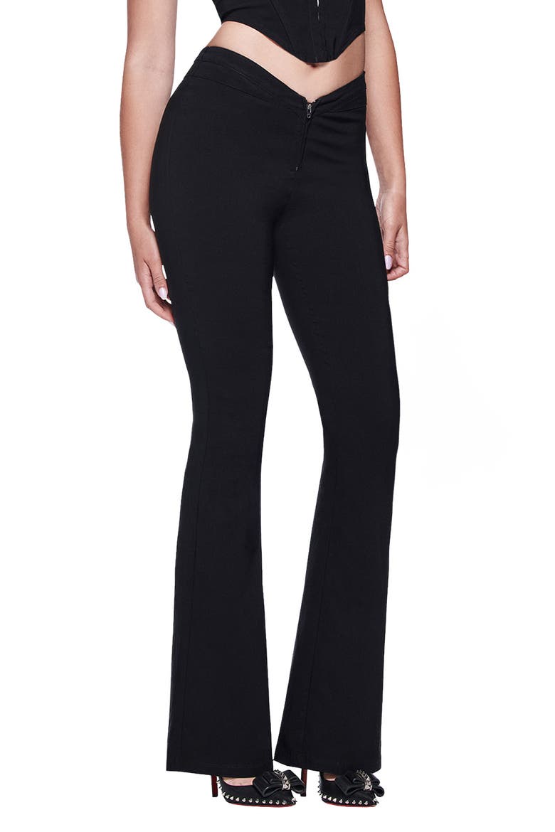 Ellena 2.0 Curved Waist Flare Pants, Alternate, color, BLACK