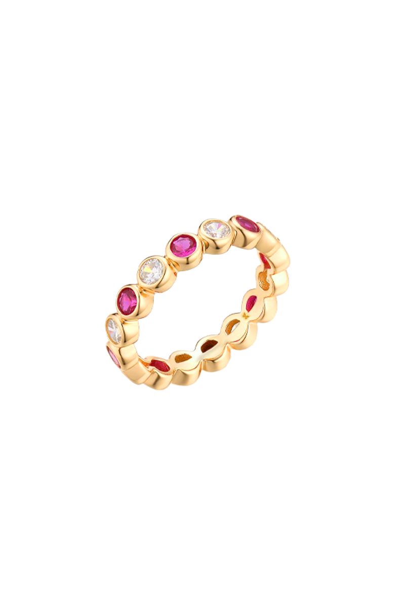 BY ADINA EDEN Colored CZ Bezel Eternity Band, Alternate, color, Red