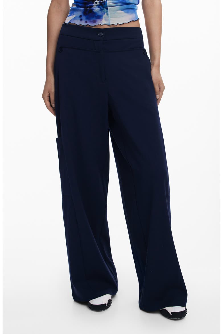 Wide Leg Cargo Pants, Main, color, BLUE