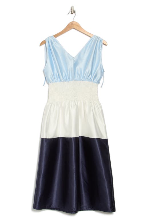 Area Stars Kelli Shantung Colorblock Midi Dress