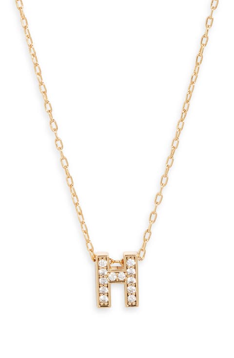 Pavé Cubic Zirconia Initial Necklace