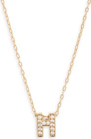 Nordstrom Pavé Cubic Zirconia Initial Necklace