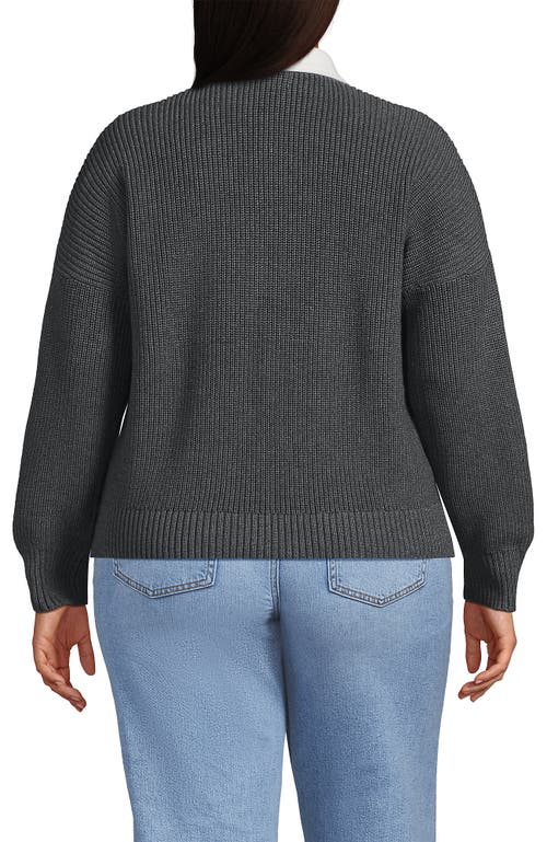 Lands' End Drifter Rugby With Woven Collar Sweater In Animal Print