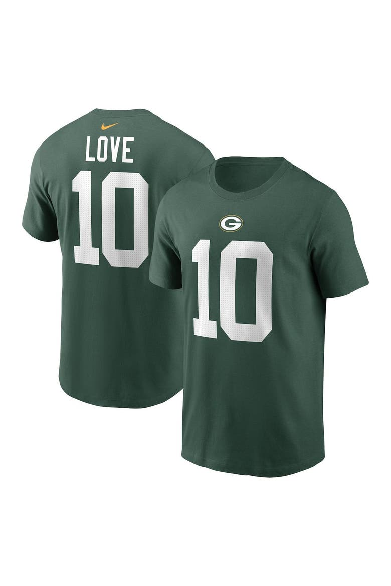 Men's Nike Jordan Love Green Green Bay Packers Player Name & Number T-Shirt, Main, color, Green
