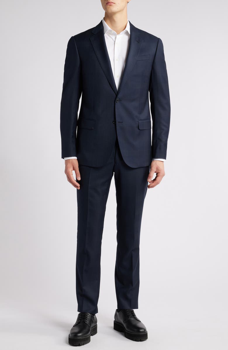 Emporio Armani Plaid Virgin Wool Suit, Main, color, 