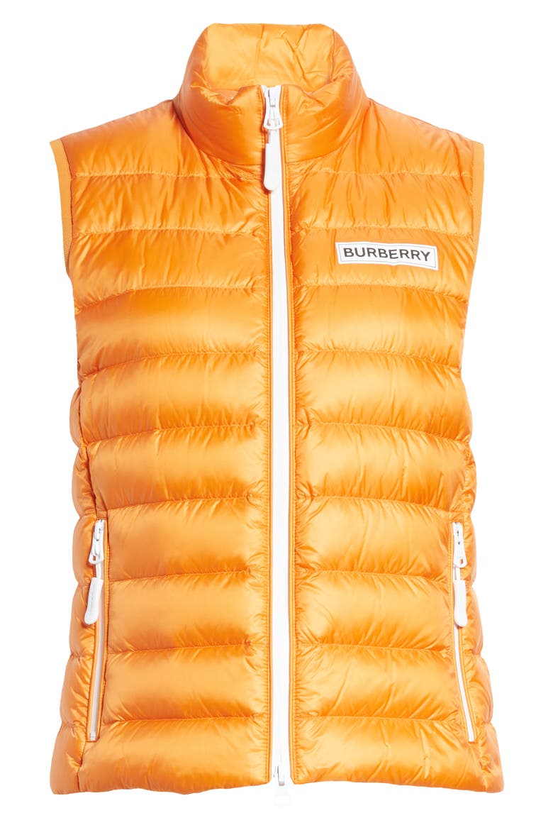 Darlington Logo Print Down Puffer Vest, Alternate, color, BRIGHT ORANGE