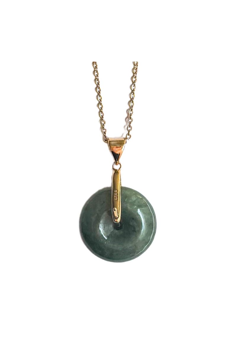 seree Button Jade pendant necklace, Main, color, Light Green