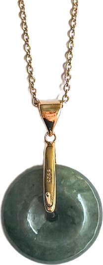 Button Jade pendant necklace