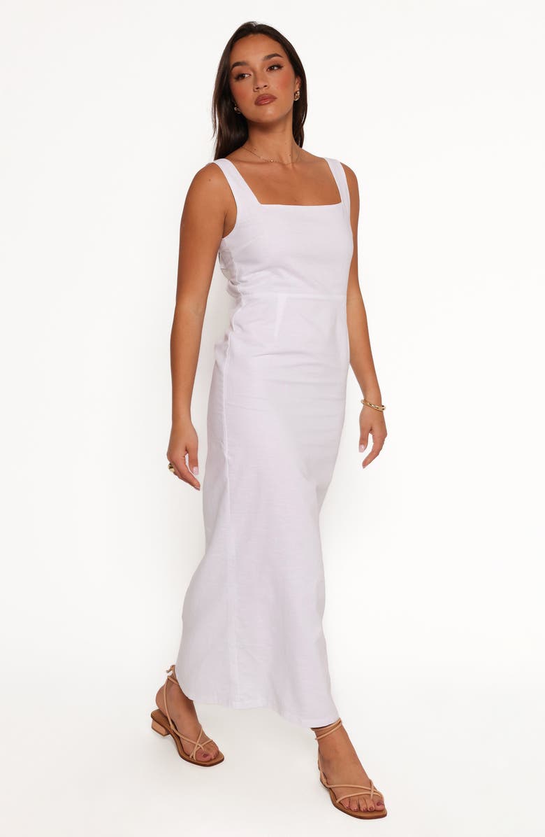 Petal & Pup Emery Sleeveless Cotton & Linen Maxi Dress, Alternate, color, White