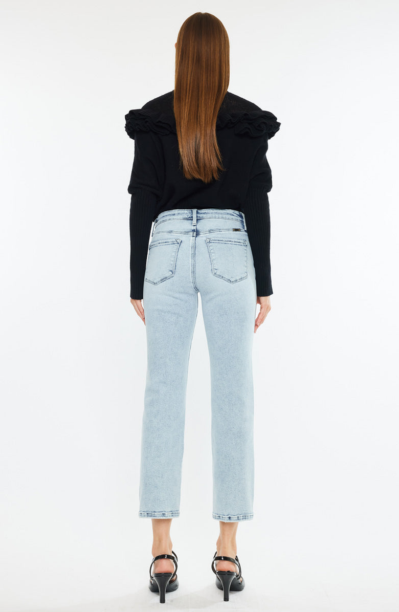 KanCan Pam Essentials Mid Rise Crop Straight Jeans, Alternate, color, Medium Wash