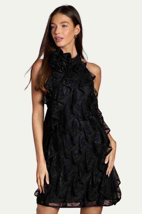 Lace Frill Mini Dress