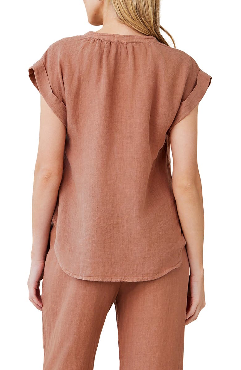 Bella Dahl Short Sleeve Linen Top, Alternate, color,