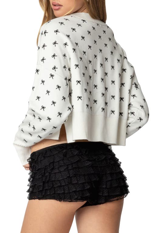 Shop Edikted Mayelle Bow Sweater In Cream