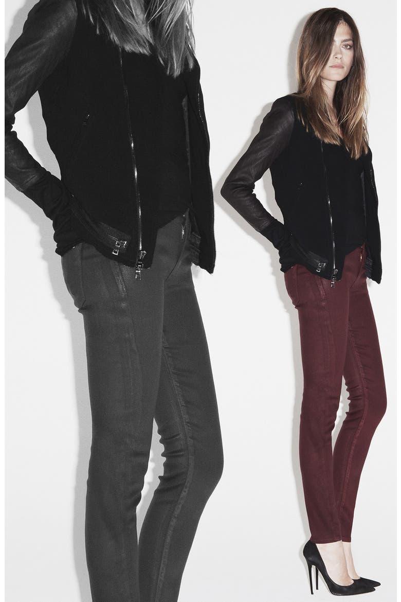 'Krista' Super Skinny Jeans, Alternate, color, CRIMSON WAX