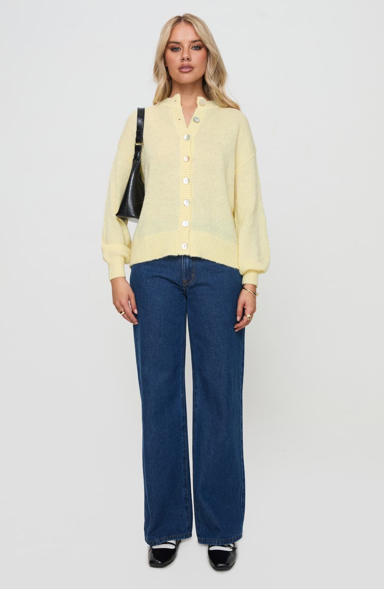 Princess Polly Sunbeam Cardigan, Alternate, color, Yellow