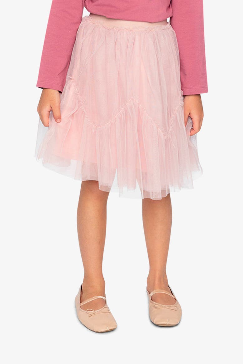 Tiered Mesh Elastic Waist Skirt, Alternate, color, Pale Dusty Pink