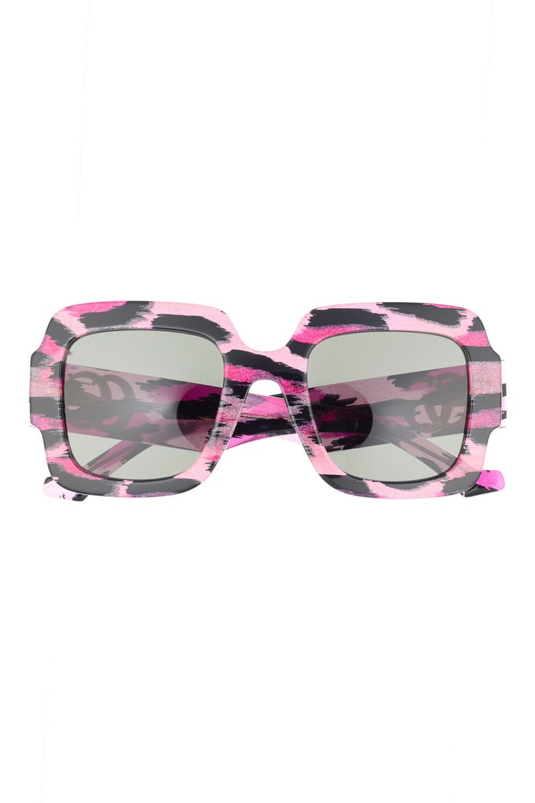 50mm Square Sunglasses, Main, color, BLACK BLACK GREY