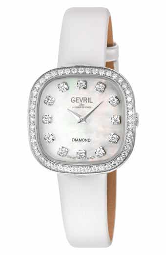 Infinita Diamond Leather Strap Watch