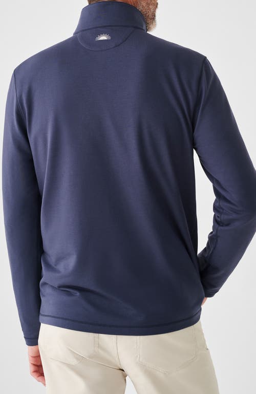 Faherty Movement Stripe Quarter Zip Pullover In Blue