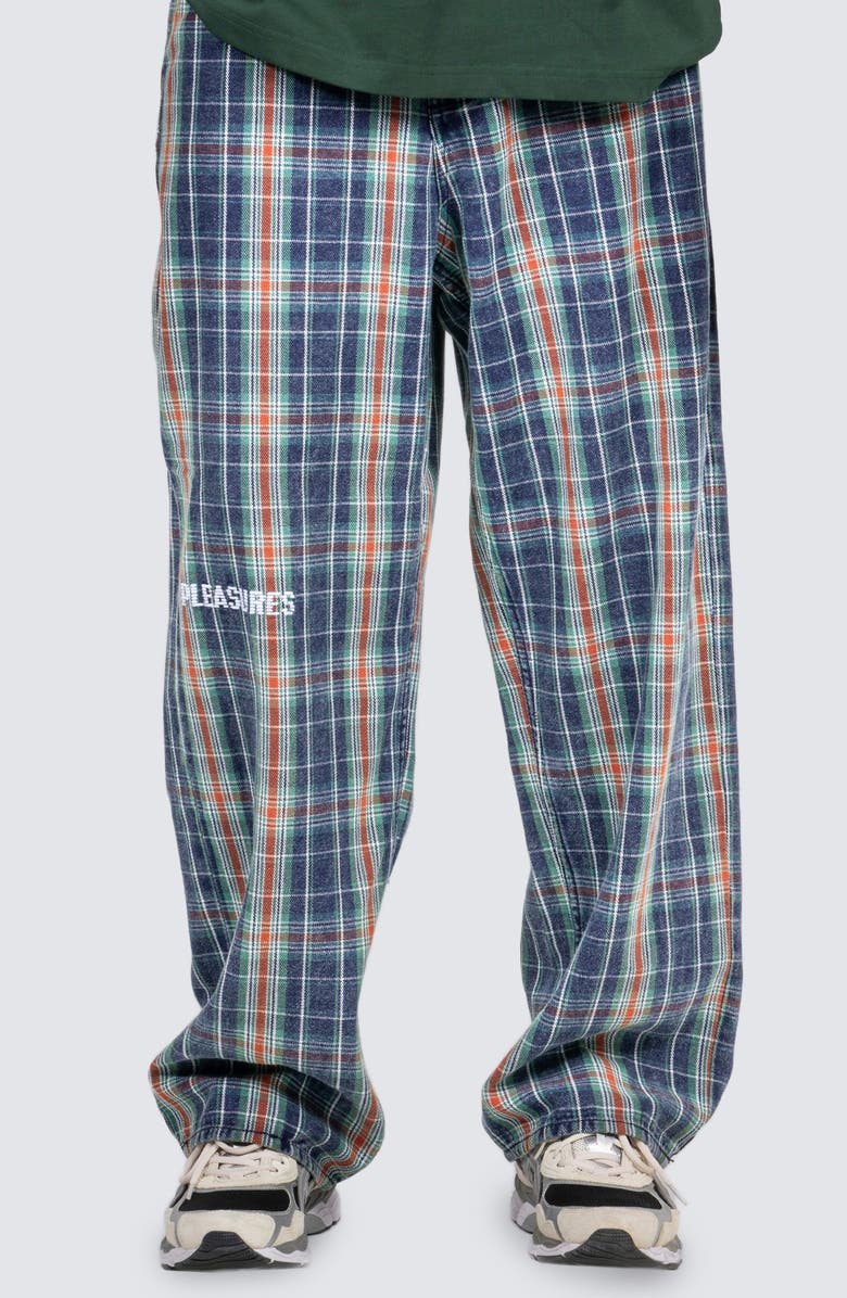 PLEASURES Formula Plaid Baggy Jeans, Main, color, 