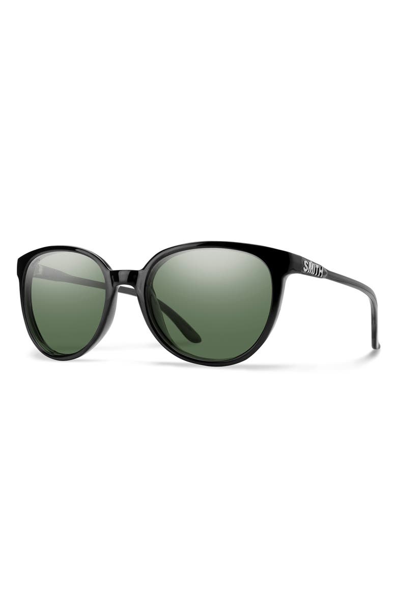 Smith Cheetah 54mm Polarized Round Sunglasses, Alternate, color, Black / Gray Green