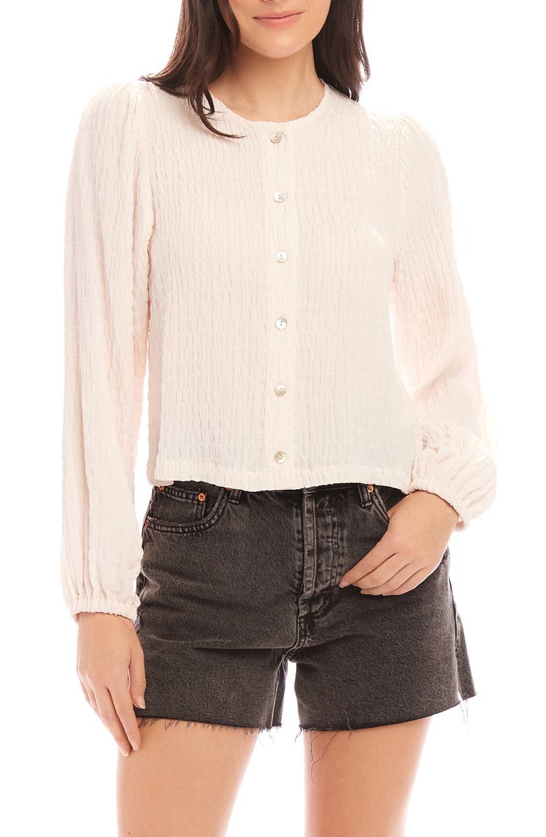 FIFTEEN TWENTY Aubrey Textured Knit Button-Up Top, Main, color,