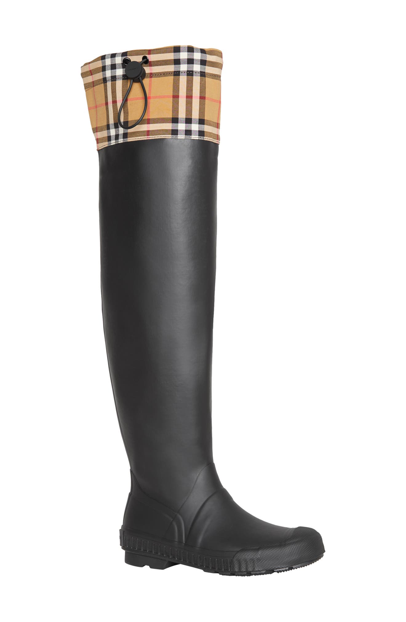 Burberry Freddie Tall Waterproof Rain Boot, Main, color, 