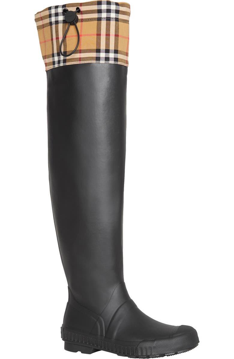 Burberry Freddie Tall Waterproof Rain Boot, Main, color,