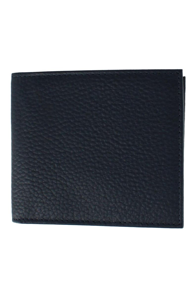 Pierce Pebble Grain Classic Leather Bi-Fold Wallet, Main, color, Navy