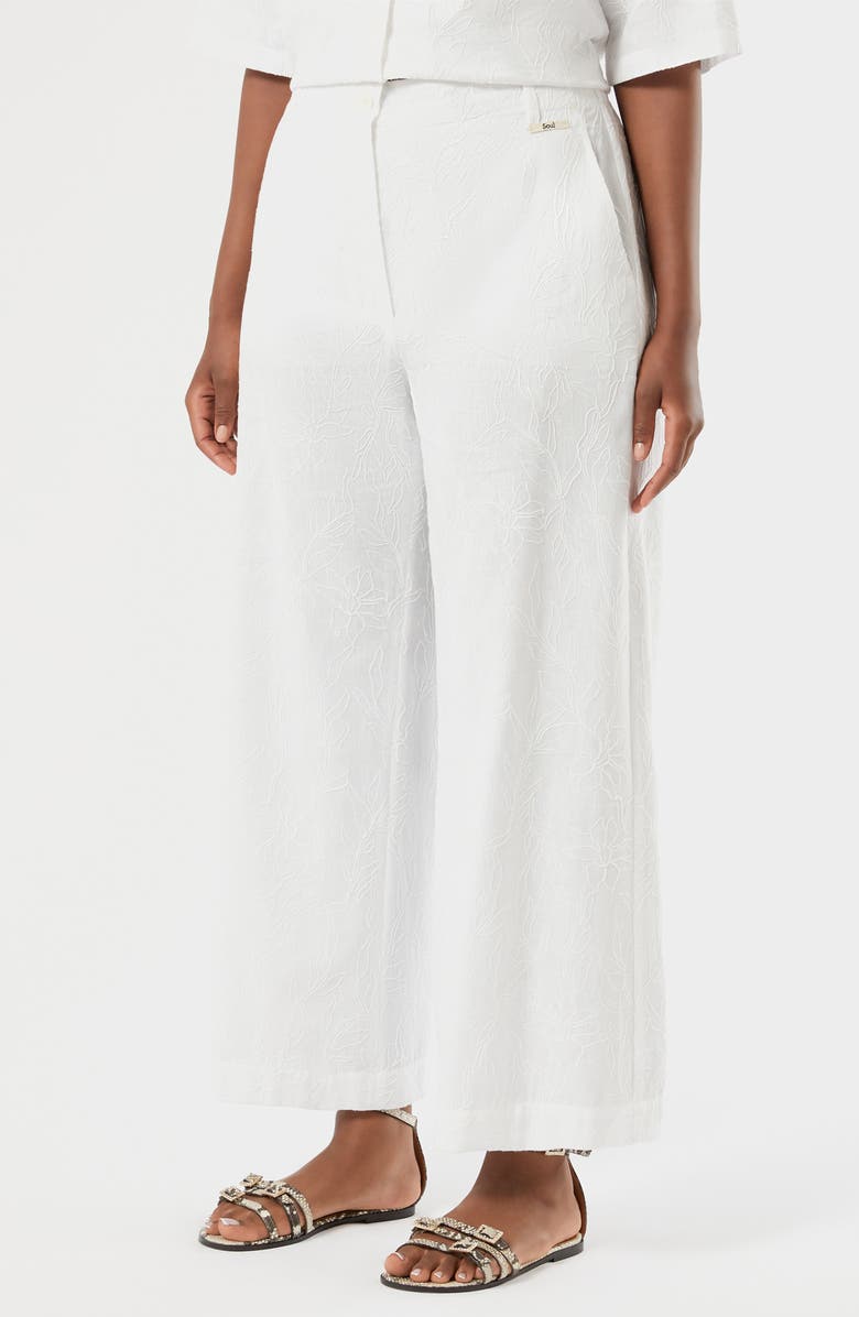 Marina Rinaldi Vonirica Belted Linen & Cotton Wide Leg Pants, Main, color,
