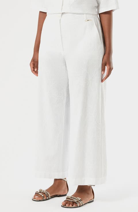 Vonirica Belted Linen & Cotton Wide Leg Pants