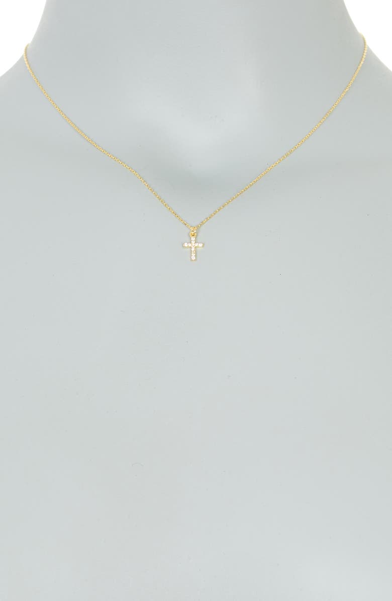 ARGENTO VIVO CZ Cross Pendant Necklace, Alternate, color, Gold