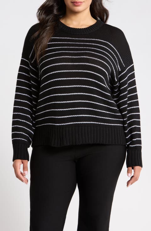 Stripe Organic Cotton Crewneck Sweater