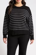Eileen Fisher Stripe Organic Cotton Crewneck Sweater