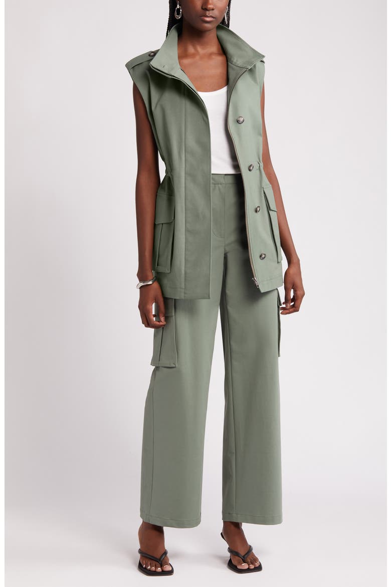 Stretch Cotton Cargo Pants, Alternate, color, GREEN DUCK