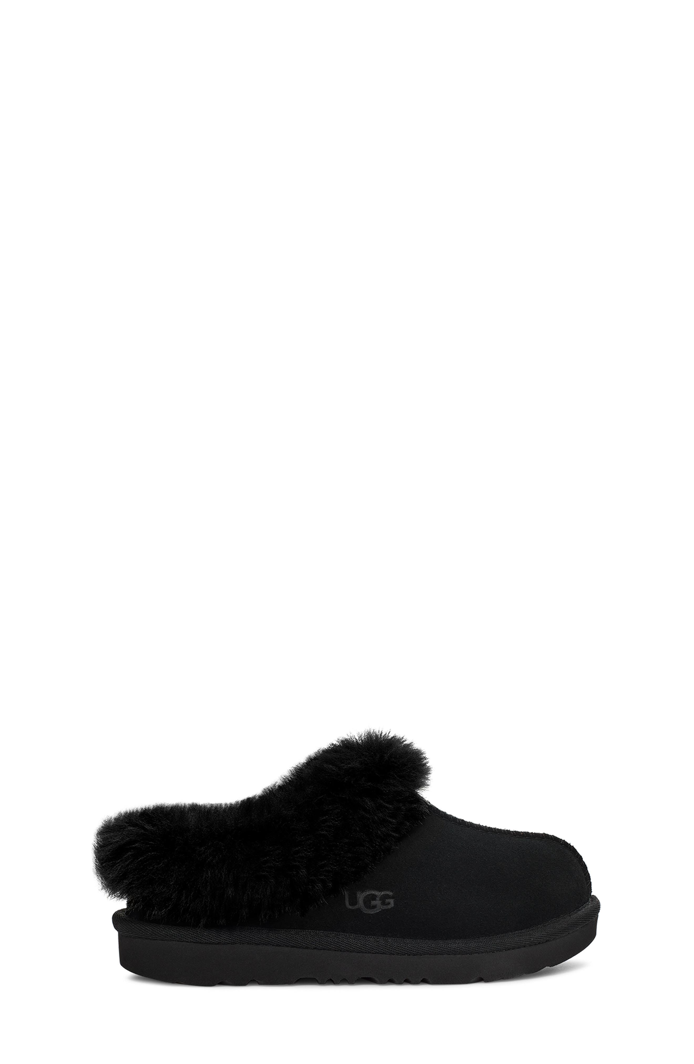UGG<sup>®</sup> Kids' Moraene Genuine Sheepskin & Faux Fur Lined Slipper, Alternate, color, 