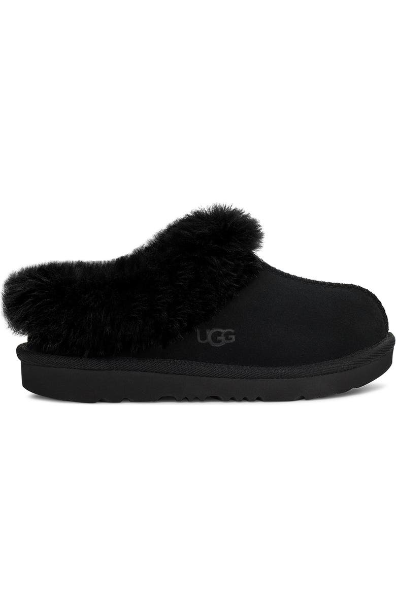 UGG<sup>®</sup> Kids' Moraene Genuine Sheepskin & Faux Fur Lined Slipper, Alternate, color,