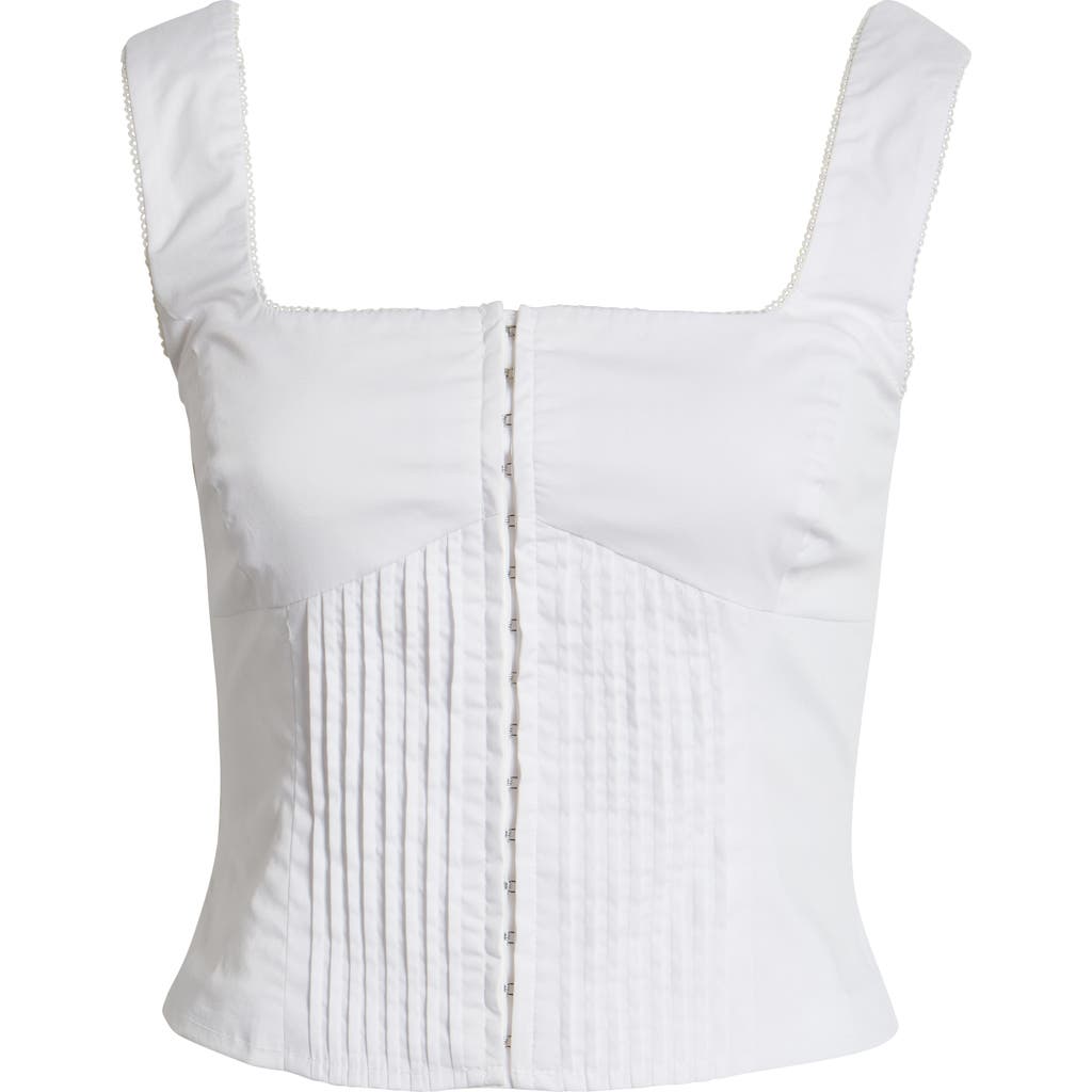 Open Edit Pintuck Bustier Top In White