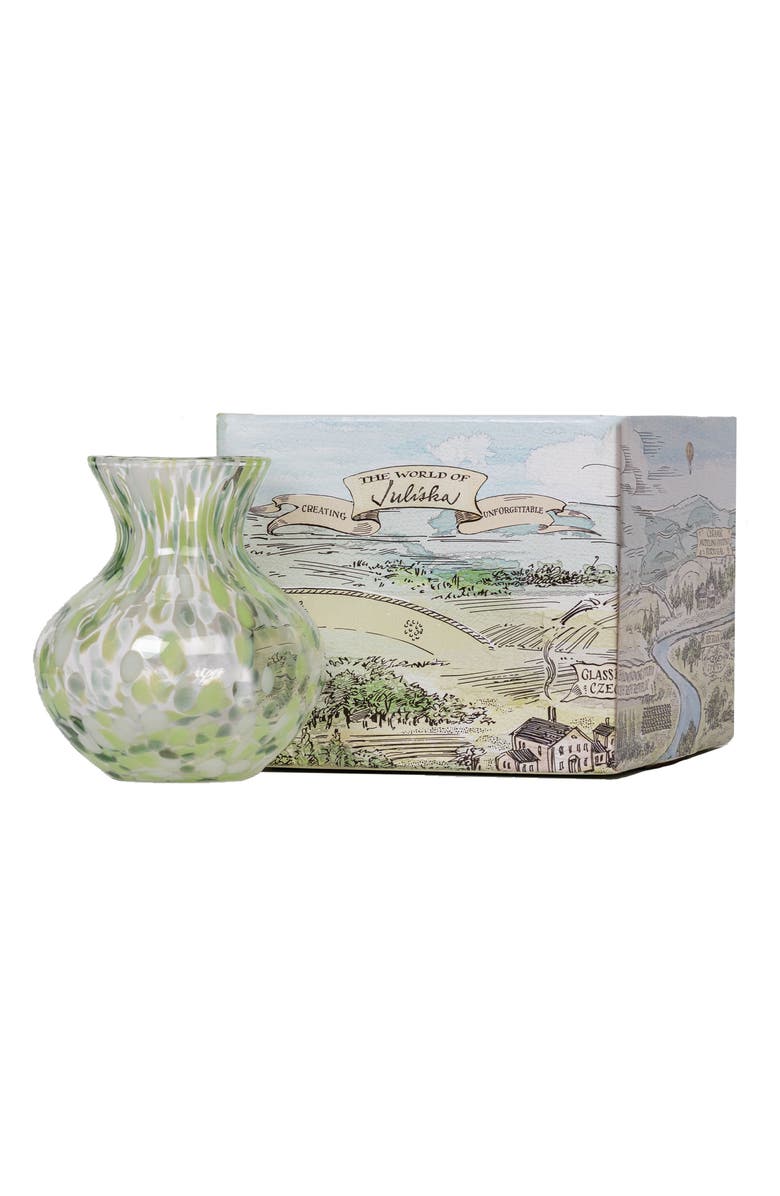 Juliska Puro 6-Inch Tortoiseshell Pattern Glass Vase, Alternate, color, Green