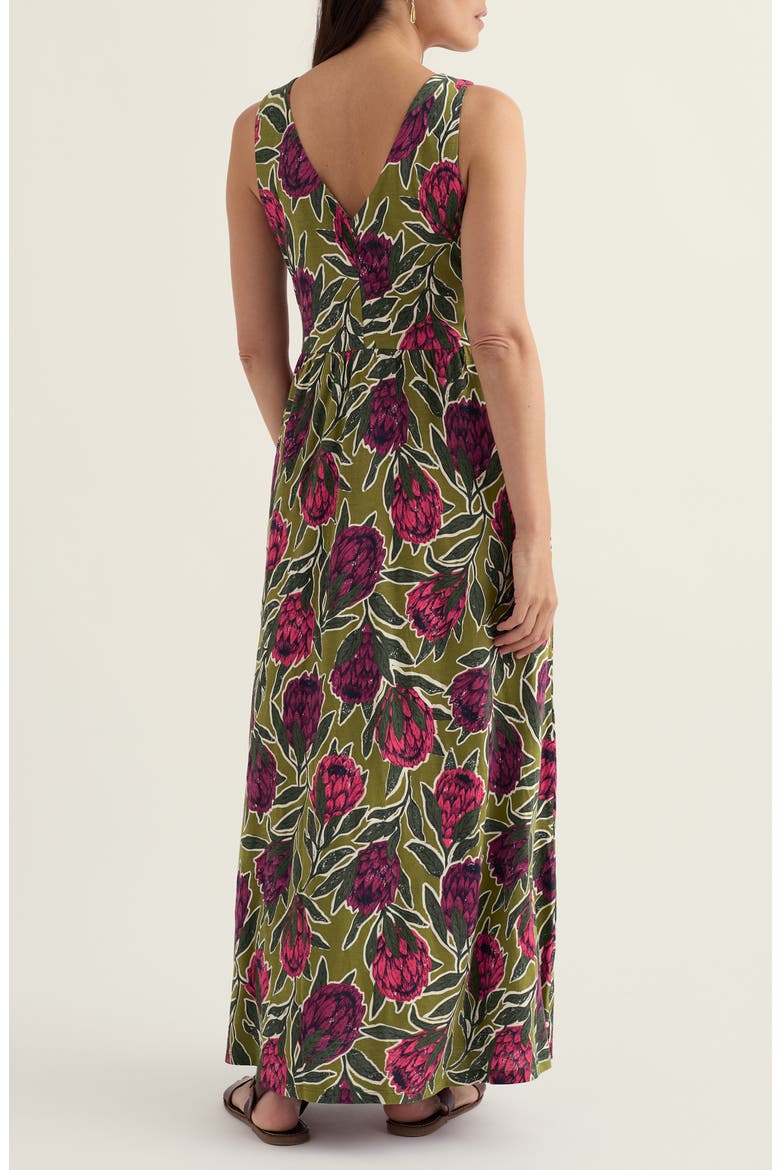 Polmanter Floral Sleeveless Organic Cotton Jersey Maxi Dress, Alternate, color, PROTEAS CREEK