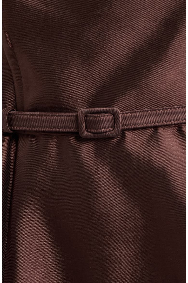 Belted Fit & Flare Gown, Alternate, color, BROWN