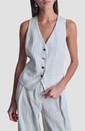 DKNY Stripe Linen Blend Vest