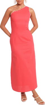 Petal & Pup Amani One-Shoulder Cotton & Ramie Maxi Dress